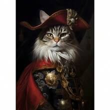 1PC Interesting Animal Victorian Animal Cat Portrait Art Abstract Poster Canvas Paintings Wall Art Pictures Home Decor Paintings In Living Rooms, Bedrooms, Dining Rooms Optional Frames Modern Posters, Wall Arts, Canvas Paintings - Multicolor - View 55