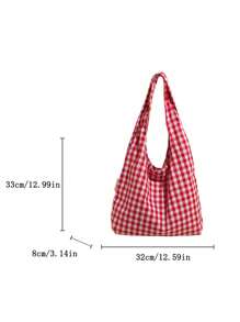 Bolso de mano grande de gran capacidad para mujer, nueva colección 2025 de bolso de mano de cuadros de colores, bolso de hombro ligero y versátil casual para mujer, bolso de compras/playa para viajar