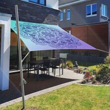 1 Pc Multi Color Dazzle Pattern Fresh, Light And Simple Style Outdoor Multi-Purpose Sunshade Polyester Screen Printing Camping, Picnic, Beach Use