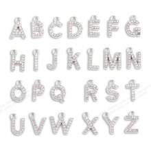 26pcs/Set A-Z Initial Rhinestone Charm Pendant, For Women DIY Earrings, Necklaces, Jewelry Making