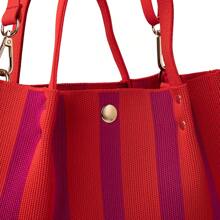 Hao.hyai 2025 Nuova Borsa Donna Urbana a Tracolla con Maniglia Bag e Tracolla, con Motivo Rigato in Maglia