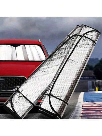 1 件夏季汽车舒适遮阳帘 - 前挡风玻璃防紫外线、隔热遮光、汽车配件、汽车必备品