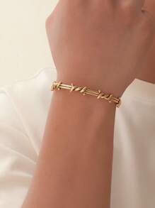 1pc Knot Style Good Quality Man Fashionable Popular Copper Material Jewelry Punk Hip Hop Street Accessories Men Bracelet For Jewelry Gift & A Stylish Look
