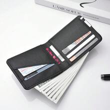 Men's Casual Horizontal Wallet PU Leather Credit Card/ID Holder Bifold Short Wallet Suitable For Men Wallet Mini Wallet Purse Wallet Small Wallet School Supplies