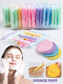 12pcs/Pack Compressed Face Washing Sponges, Expand With Water, Reusable Facial Cleansing Pads, Makeup Remover Sponges, Compact & Portable