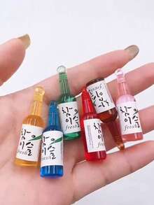 10 mặt dây chuyền nhựa thu nhỏ - Đồ trang trí chai rượu và đồ uống trong suốt 40mm có nắp nhiều màu, tuyệt vời để làm đồ trang sức DIY, vòng tay, vòng cổ, hoa tai, phụ kiện móc chìa khóa - Nhiều màu - Xem 2