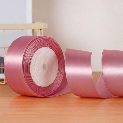 1/5pcs Colored Satin Ribbon Gift Wrapping Supplies, 4cm Wide, For Making Artificial Rose Flowers, Gift Packaging