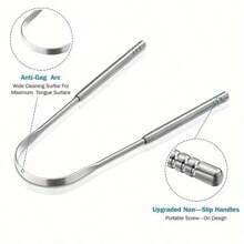 3pcs/Set Stainless Steel Tongue Scraper Set Used For Removing Tongue Coating And Reducing Bad Breath, Oral Cleaning Tools, Easy-To-Use Mouth Cleaning Kit