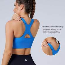 Evercute Adjustable Sports Bras Women 3/4 Pack Racerback High Support Bras Padded Workout Bras Seamless Yoga Athletic Bra - Grey - View 3