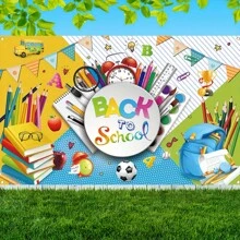1 pièce Bannière de fond pour la rentrée scolaire, décoration pour la rentrée des élèves, fond de fête de la rentrée scolaire intérieur et extérieur