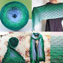 300g Colorful Pure Cotton Cake Gradient Cotton Rainbow DIY Scarf Shawl Skirt Wool Yarn Crochet - Multicolor - View 15