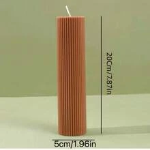 1 Set Ribbed Pillar Candles (1pc), Size: 1.96 In, 3.93 In, 7.87 In, 5.9 In, Large Soy Wax Scented Pillar Candles, Elegant Ribbed Modern Home Decor, Suitable For Bathroom And Living Room (Brown) - Multicolor - View 10