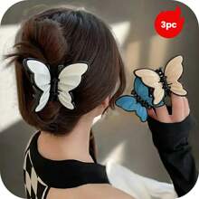 1/2/3 Peça(s) Presilha de Cabelo com Borboleta Bicolor na Moda, Acessório de Cabelo Fashionista Feminino, Adequado para Usar Presilhas de Borboleta em Qualquer Ocasião, Garra de Cabelo, Presilha de Mandíbula, Presilha de Cabelo, Clipe de Cabelo, Presilha de Cabelo