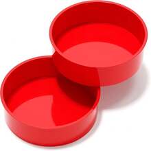 2pcs 20cm Round Silicone Cake Mold, Non-Stick Cake Pan, Easy Release Round Cake Baking Tray, Layered Silicone Cake Mold - Multicolor - View 4