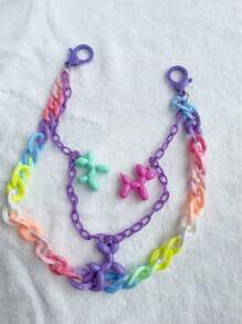 School Backpack Accessories Decoration Cartoon Curly Hair Chain Strawberry Pendant Colorfast Chain Strap Bag Decoration