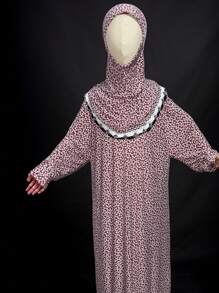 Diadema con diseño de capullos florales ditsy para niña, banda elástica ancha con estampado floral ditsy rosa y de pétalos, adecuada para usar tanto en interiores como en exteriores