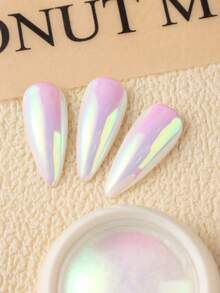 1pc Chrome Neon Nail Powder Y2K Holographic Metallic Mirror Glitter Pigment Holographic Aurora Rubbing Dust DIY Nail Charms Gel Polish Manicure Decorations - Multicolor - View 5
