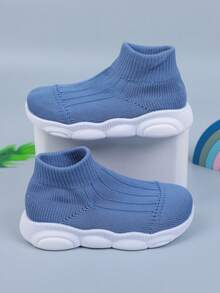 1 par de zapatos ligeros para niños pequeños con suela suave y transpirable de malla, adecuados para uso casual tanto en interiores como en exteriores, para primavera/otoño - Azul - Ver 7