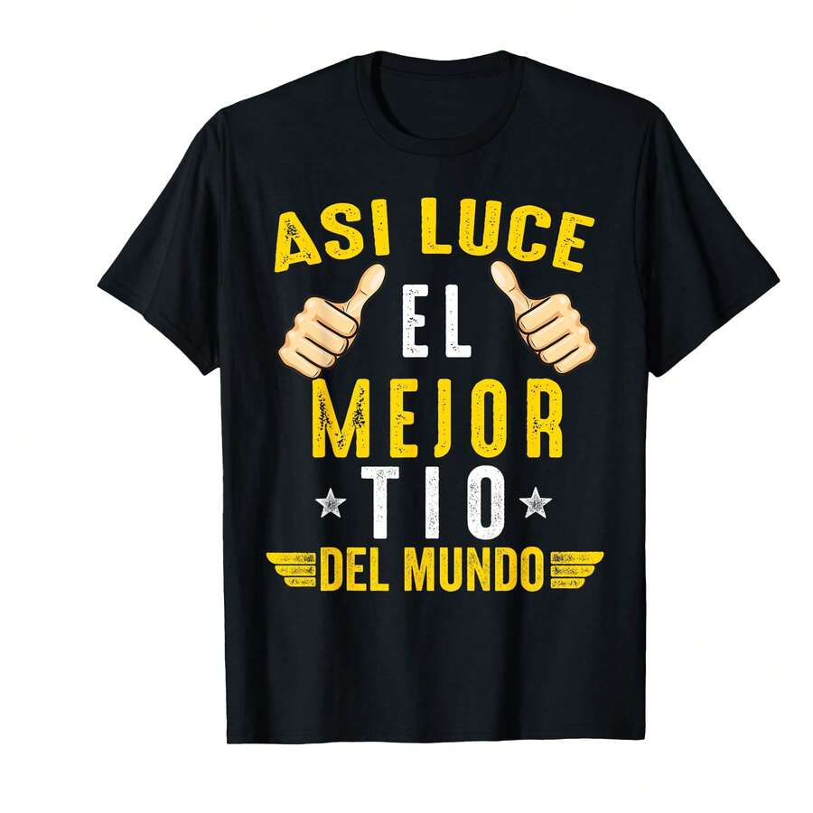 Regalos Para Tio Dia Del Padre Camiseta Mejor Tio Del Mundo T-Shirt(SO Valentine's Day Gifts - Black - View 1
