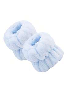 4pcs Luxury Microfiber Spa Headband And Wristband Set, Face Washing Headband, Makeup Headband, Skin Care Headband, Velvet Fluffy Sponge Headband, Soft Absorbent Terry Cloth Fabric Bubble Fluffy Hairband For Skin Care, Makeup Removal, Shower, Suitable For Women And Girls