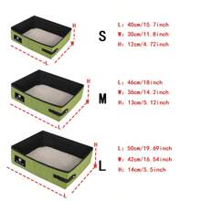 Caja de arena para gatos de tela plegable extra grande, inodoro portátil para gatos antiderrames y resistente al agua de tela Oxford para mascotas y uso en exteriores/viajes