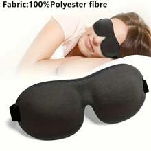 2pcs Packaged Assorted Color 100% Light Blocking 3D Eye Mask, Black Solid Design, Adjustable Strap, Comfortable For Back & Side Sleepers, Soft Sponge Material