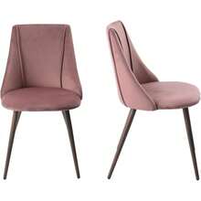 HOMYLIN Juego de 2 Sillas de Comedor con Terciopelo Moderno sillas Laterales con Metal Piernas, Conjunto 2 de sillas de Acento para Sala de Estar,Cocina,Comedor, (Verde Oscuro) - rosa - Ver 1