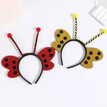 2pcs Set Bee, Ladybug Wing Headband And Glasses, Adult Party Cosplay Headpiece, Glasses, Suitable For Outdoor Play, Beach Photo Props, Various Festivals, Halloween, Carnival Outfit