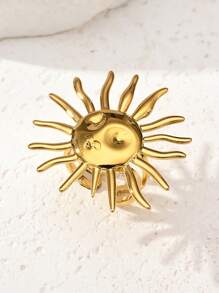 1/3/6 Stück modische, goldplattierte Edelstahl Spiral-Herz & Lächelndes Gesicht verstellbare Ringe, geeignet für Frauen Sommer Strandparty Urlaub Alltag, Geschenke für Paare oder Freunde