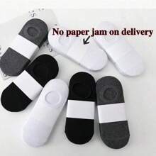 5 Pairs Men's Summer Socks, Men's Short Socks, Thin Short Socks, Silicone Non-Slip Invisible Socks, Men's Low-Cut Loafer Socks, (Bulk Without Card Stock)
