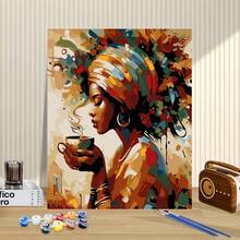DIY Digital Painting Kit For Adults, 40*50cm, Includes Paint And Brushes. Ideal For Stress Relief, Painting By Numbers, Hand-Filling Numbers, Vibrant African Woman Design, Home Decor Wall Art, Crafts, Beginner Painting, Suitable As Gift For Friends (Unframed) - Multicolor - View 7