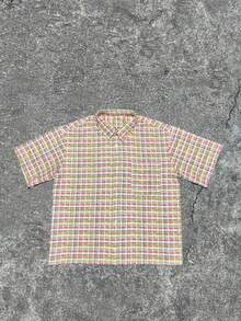 Men's Casual Plaid Short Sleeve Shirt, Summer - Multicolor - View 3
