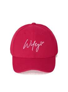 1 Pc Outdoor Wifey Letter Print Adjustable Baseball Cap, Casual Sun Protection Hat For Spring/Autumn Travel, Beach Holiday, Suitable For Young Men, Y2K Style