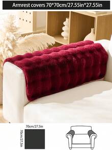 1pc Plush Soft Sofa Cushion Pad, Thickened Winter Warm All Season Non-Slip Sofa Cover Slipcover, Dustproof Washable Furniture Protector For Living Room, Bedroom, Office, L-Shaped Sofa - Burgundy - View 15