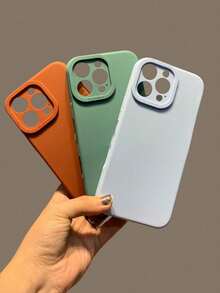 Case Cover Silicone Velvety Rubber With Closed Camera Square High Relief For Cell Phone 16 Pro Max Brown, Green, Orange, Red, Assorted Colors - Dark Green - View 2