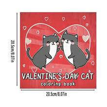 (Eine aufgewertete Deluxe-Version, verstärktes Papier 22 Seiten, 20 * 20 cm) Valentinstag Katzen Malbuch, Aquarellpapier, einzigartiger Umschlag, bequemer Malraum, geeignet für Erwachsene zum entspannten Malen | Valentinstag, Neujahr, Geburtstage und Partys - das perfekte Geschenk für alle Arten von Festen, geeignet für Freunde, Familie und Kollegen, Bücher, Schule, Schulbedarf
