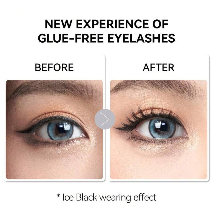Wosado Soft Magnetic Eyelashes All-In-One Box, Reusable, Glue-, Waterproof, Lightweight, Natural Style Makeup Cosmetic - #17 Ice Black All-in-one - View 1