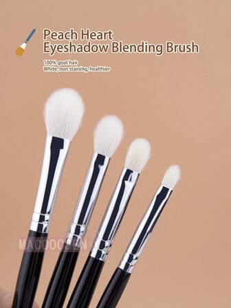 4PCS Heart Eyeshadow Blending Brush Makeup Eyeshadow Brush 100% Goat Hair Natural Fluffy Eyeshadow Crease Blending Makeup Brushes, Eyebrow Brush, Eyeshadow Brush, Brush