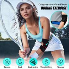 1 Pc - Adjustable Compression Elbow Brace, Two-Way Cross Fixed Elbow Support, Sports Arm Brace For Tennis, Golf, Badminton, Weightlifting, Daily Fitness, Basketball, Black, Men & Women Gym Gym Accessories Coderas