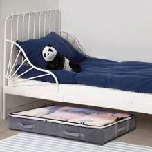 1 bolsa de armazenamento embaixo da cama com janelas transparentes e 2 alças reforçadas, um recipiente de armazenamento embaixo da cama para guardar roupas, roupas de cama e cobertores