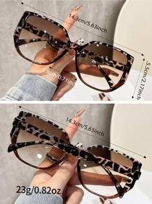 Gafas estilo retro con estampado de leopardo bohemio