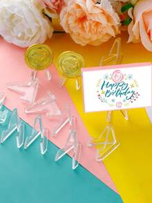 10 giá trưng bày Acrylic - Giá đỡ giá vẽ mini trang trí cho đồ sưu tầm, thẻ giao dịch và tiền xu | Hộp đựng pha lê trong suốt - Trong sáng - Xem 5