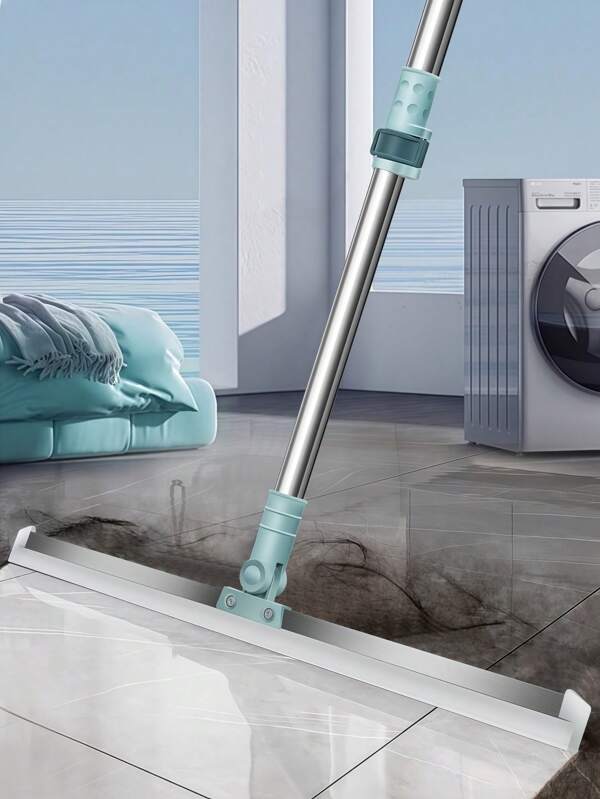 1 Piece, Stainless Steel Extendable Silicone Magic Broom (35cm/50cm Optional), Floor Scraper, Bathroom Scraper, Window Scraper, Water Scraper, Magic Broom For Floors, Glass, Tiles, Windows, Bathrooms, Removing Water, Dust, Pet Hair, Cleaning Supplies, Cleaning Tools.