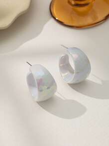 Boucles d'oreilles mode européennes et américaines, grands anneaux acryliques avec un design géométrique, bijoux pour femmes
