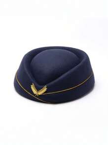 1 Stück Woll-Flugbegleiter Mütze, Militär Marching Band Mütze, Aufführungs Mütze, Zeremonie Mütze, Hotel Service Mütze