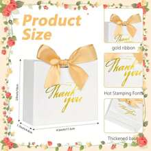 20/10/5pcs Black Thank You Gift Bags, Mini Gift Boxes Bulk Party Favor Bags With Bow Ribbon, Candy Bags Suitable For Birthday, Wedding, Party, Bridal Shower