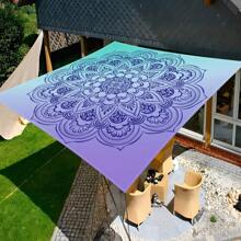 1 Pc Multi Color Dazzle Pattern Fresh, Light And Simple Style Outdoor Multi-Purpose Sunshade Polyester Screen Printing Camping, Picnic, Beach Use