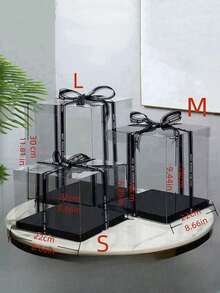 1pc Party Festival Gift Box Set, 1/2/3 Layers Gift Storage Box 4 In 1 (Including 1pc 2.5cm Wide 3 Yards Long Ribbon)