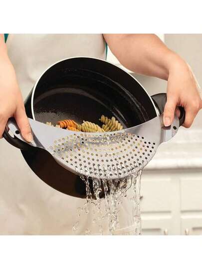 1pc Stainless Steel Water Baffle Filter With Recessed Hand Grips For Home Kitchen Easy Vegetable Washing Water Baffle Other Kitchen Tools