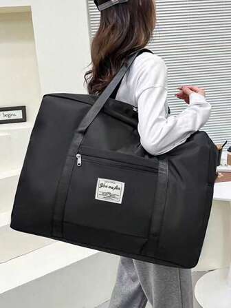 1 st stor kapacitet vattentät reseväska, handbagage, förvaringsväska för quiltade kläder, enkel packväska perfekt för resor och studenthem, sovrumstillbehör skolmaterial tillbaka till skolan studentrumsnödvändigheter resväska för resväska övernattningsväska gymväska weekendväska duffelväska för bagage handbagage väska collegeväska bagageväskor weekendväska sjukhusväska semester vinter svart väska för skolan skoltillbehör skolsaker